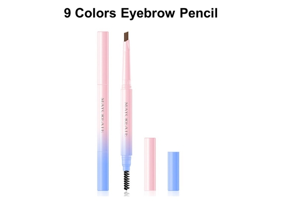9 Colors Smudge Proof Eye Pencil , Lasting Fine Line Eyebrow Pencil