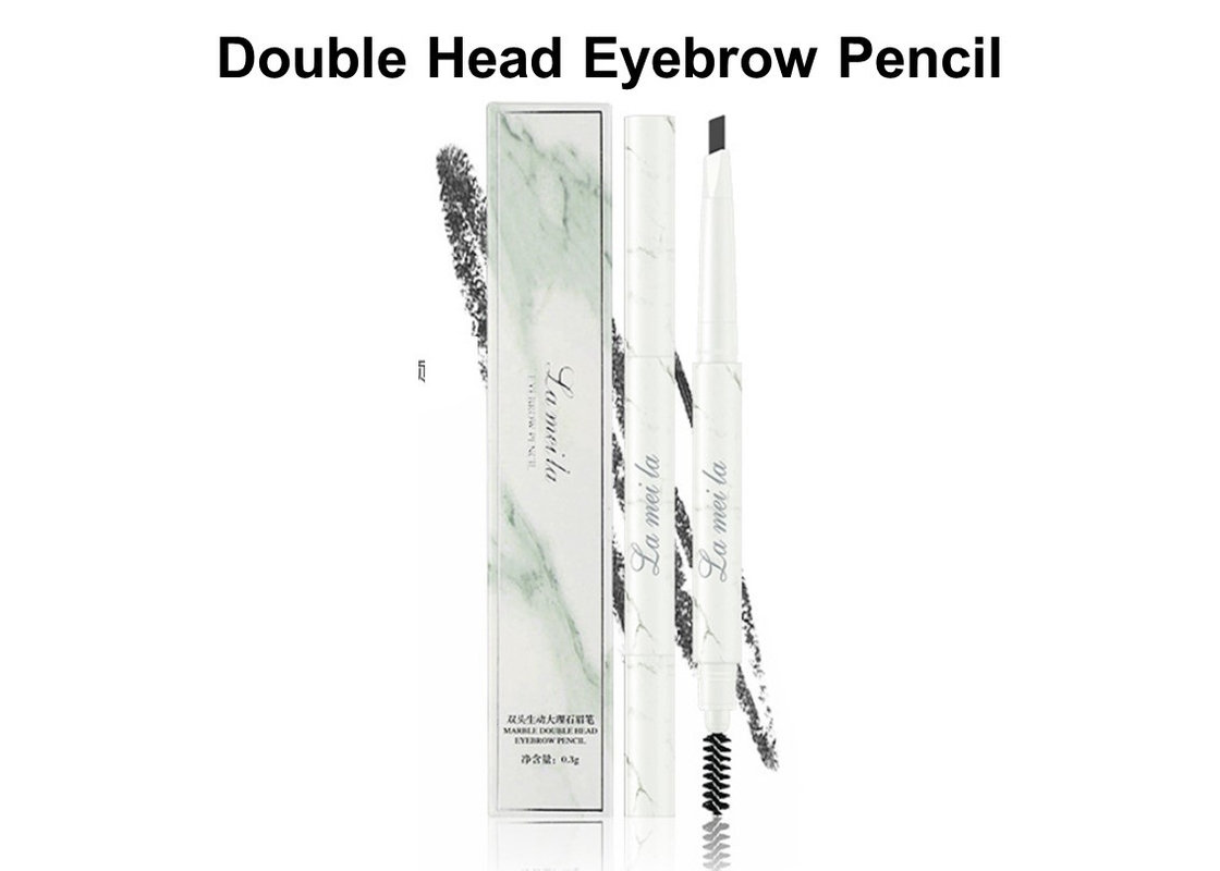 Natural Looking Eyebrow Pencil , Double Head Makeup Eyebrow Pencil Smooth Coloring